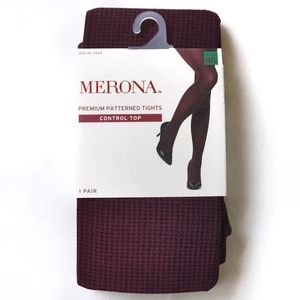 NWT Merona burgundy red patterned tights